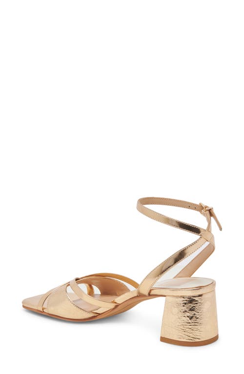 Shop Dolce Vita Blakly Ankle Strap Sandal In Gold Distressed Leather