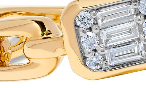 H.j. Namdar 14k Gold Diamond Paperclip Link Bypass Ring In Yellow And White Gold