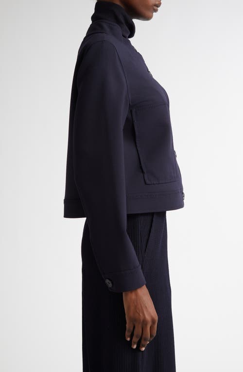 Max Mara Lamine Funnel-neck Cotton Jacket In Ultramarine