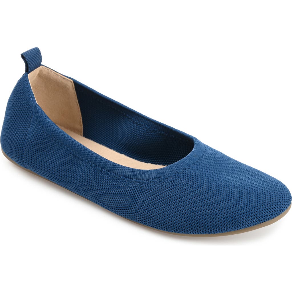 Journee Collection Jersie Knit Ballet Flat In Blue