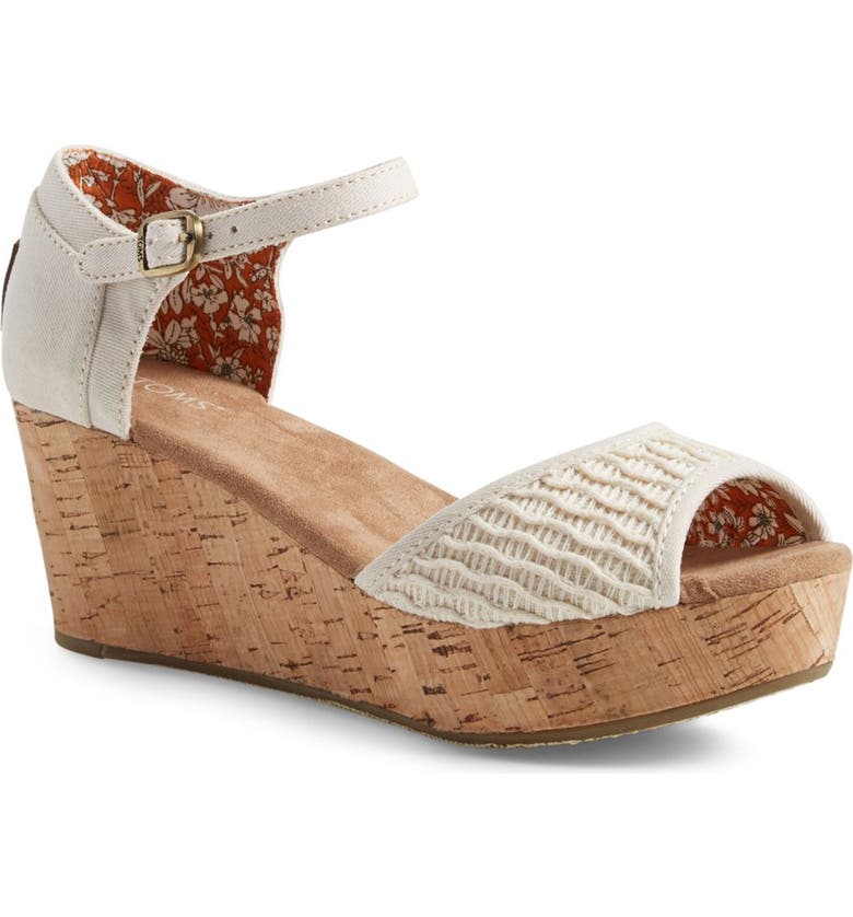 TOMS Textured Woven Cork Platform Wedge (Women) | Nordstrom