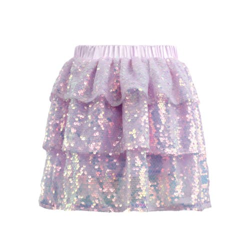 Shop Lola + The Boys Iridescent Shimmer Sequin Skirt In Lavender