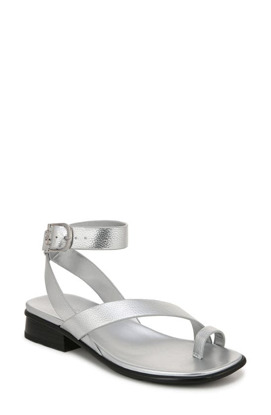 Shop Naturalizer Birch Ankle Strap Sandal In Silver Faux Leather