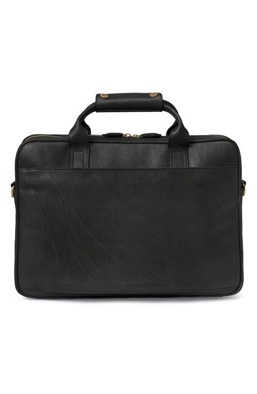 Shop Johnston & Murphy Rhodes Leather Briefcase In Black Full Grain