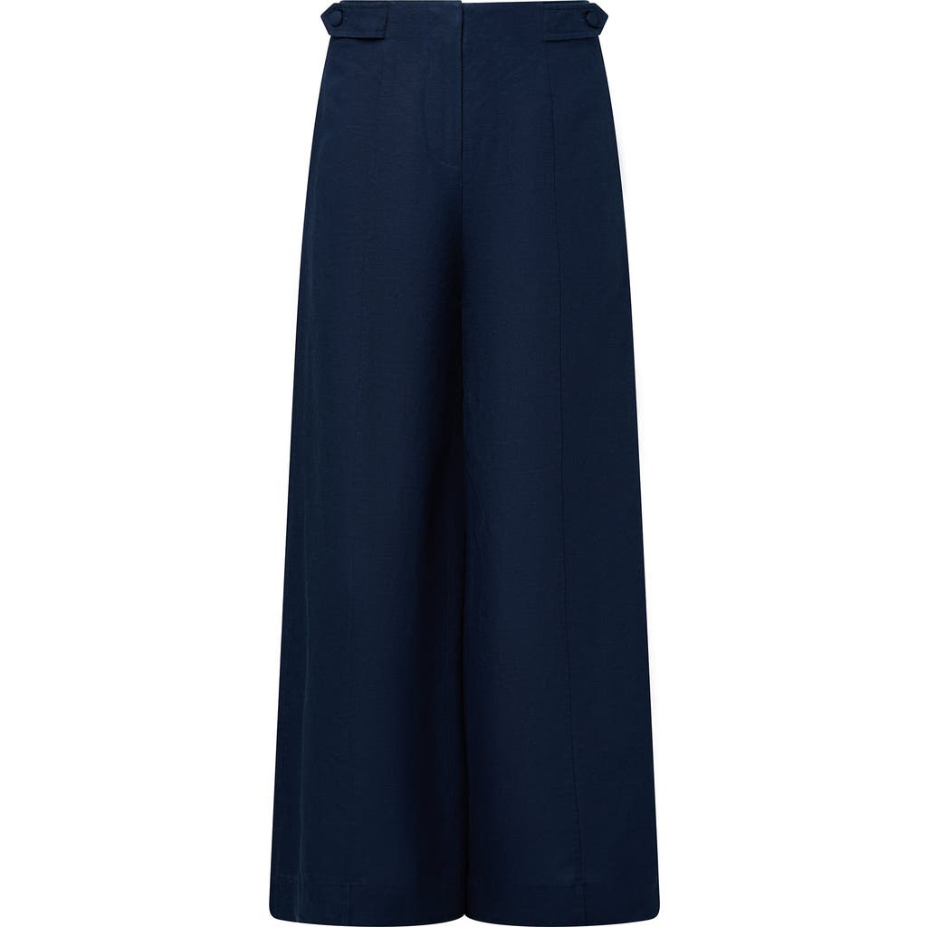 Onia Air Linen Palazzo Pant In Deep Navy