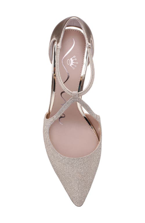 Nina Netta Ankle Strap Pointed Toe Pump In Platino