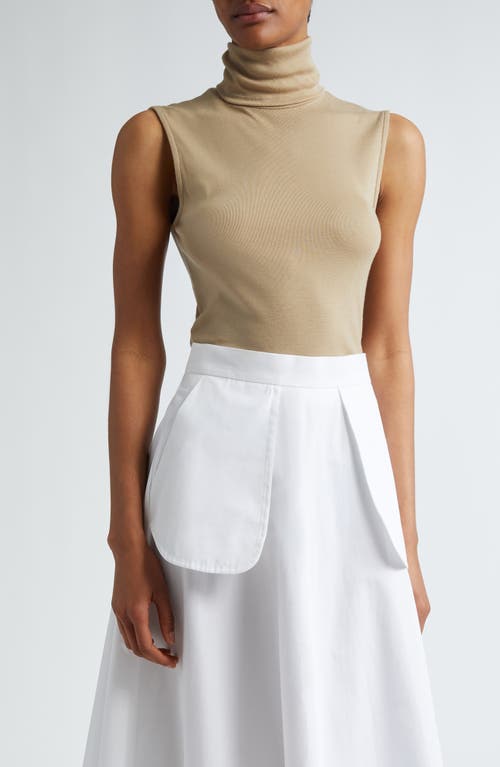 Shop Rohe Róhe Turtleneck Fine Merino Wool Shell In Oat Beige