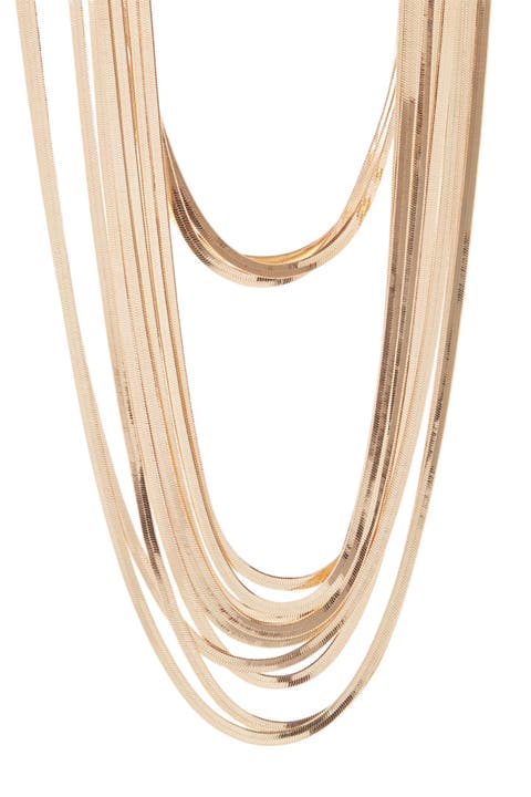 Gold Plated Layered Snake Chain Necklace