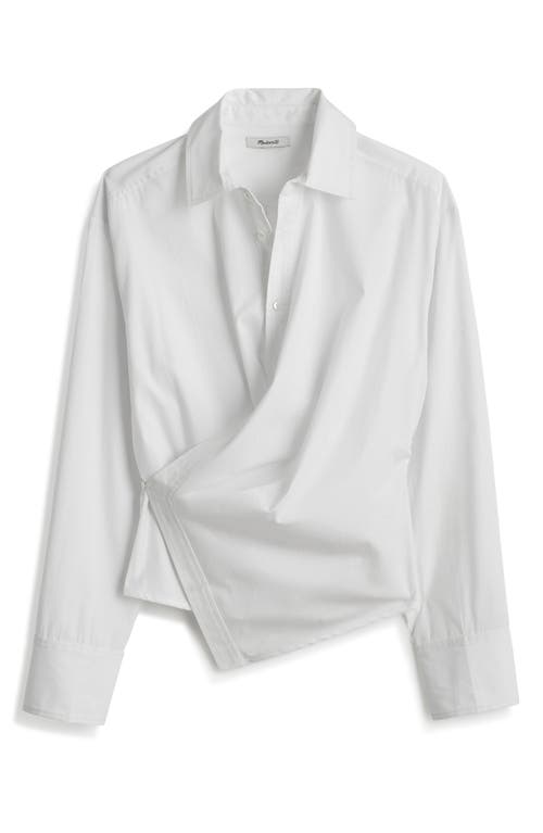 Shop Madewell Asymmetric Button-up Shirt In Eyelet White