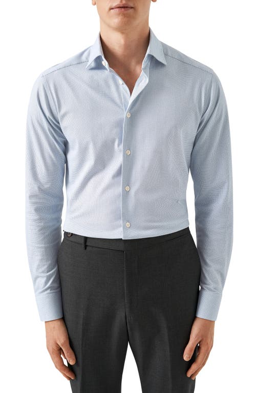 Eton Slim Fit 4Flex Microprint Dress Shirt Pastel Blue at Nordstrom,