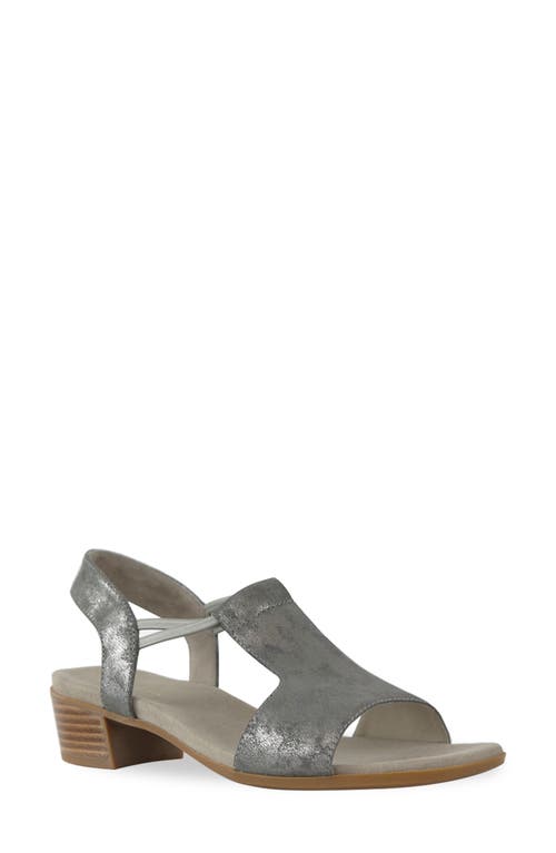 Shop Munro Susan T-strap Sandal In Gunmetal Metallic Suede