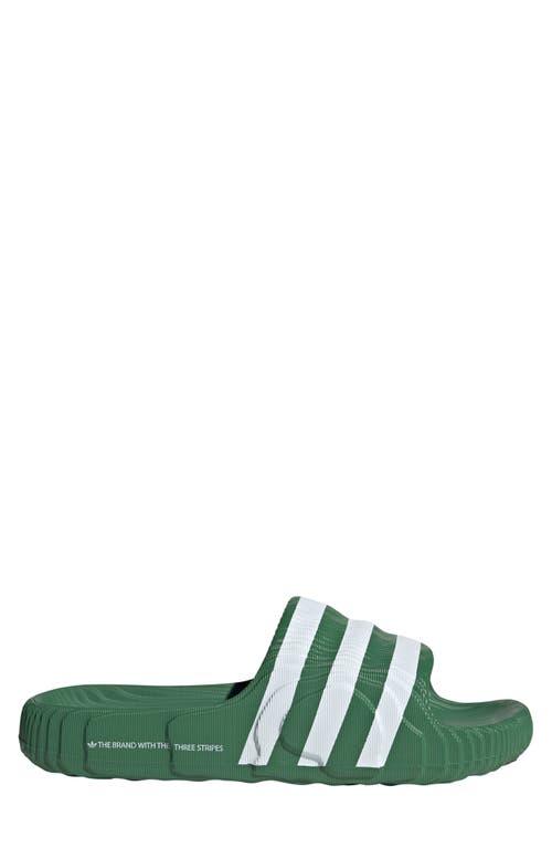 Shop Adidas Originals Adidas Adilette 22 Slide Sandal In Preloved Green/white/white