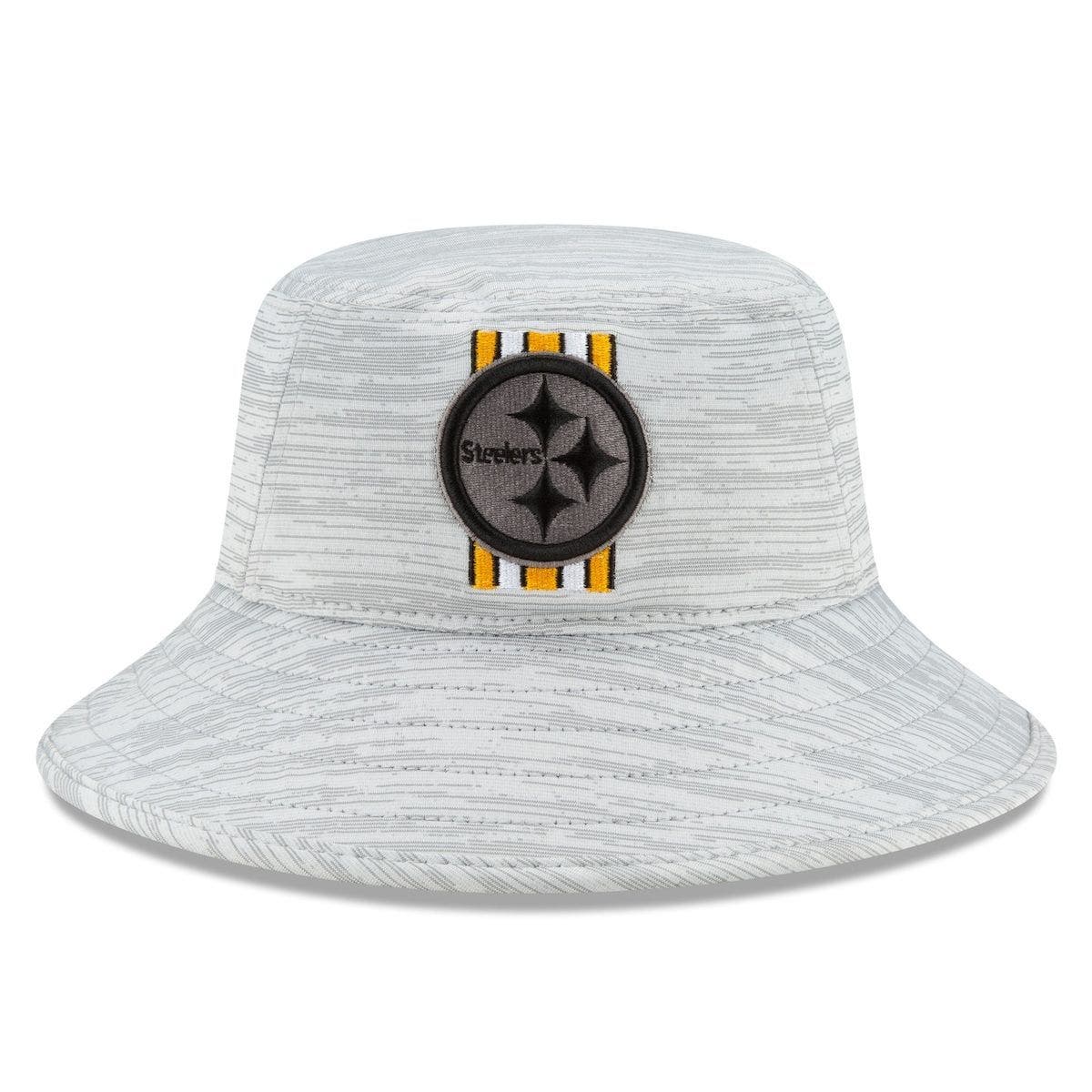 Men's New Era White Pittsburgh Steelers 2023 NFL Training Camp Panama Bucket Hat