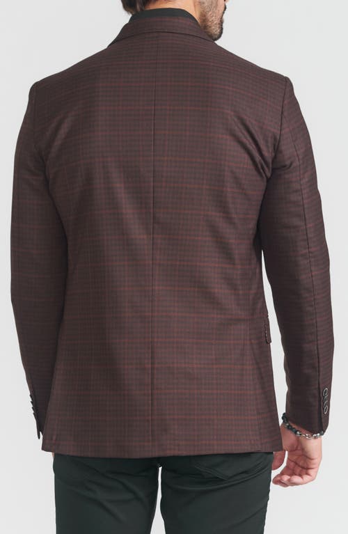 Cricketeer Plaid Print Wool Blend Sport Coat In Brown