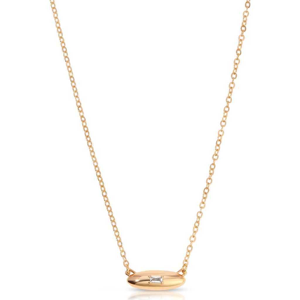 Ettika Baguette Cubic Zirconia Dome Pendant Necklace In Gold