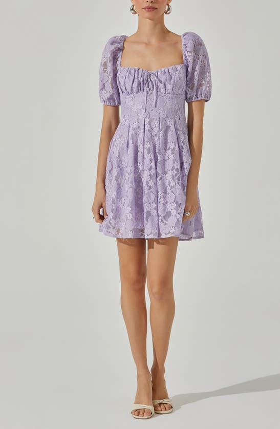 Shop Astr Floral Lace Minidress In Lavender