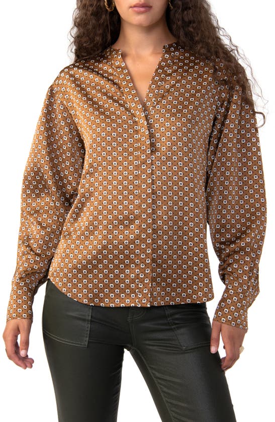 Sanctuary Printed Relaxed Modern Blouse In Spice Geo