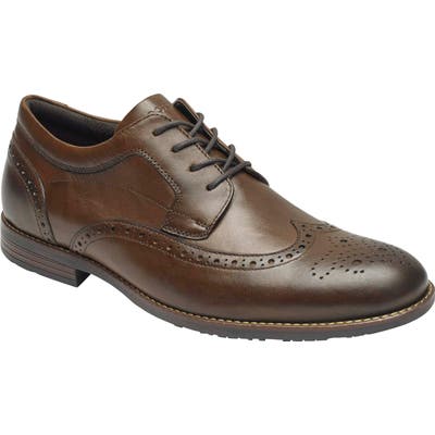 Rockport Dustyn Waterproof Wingtip, Brown