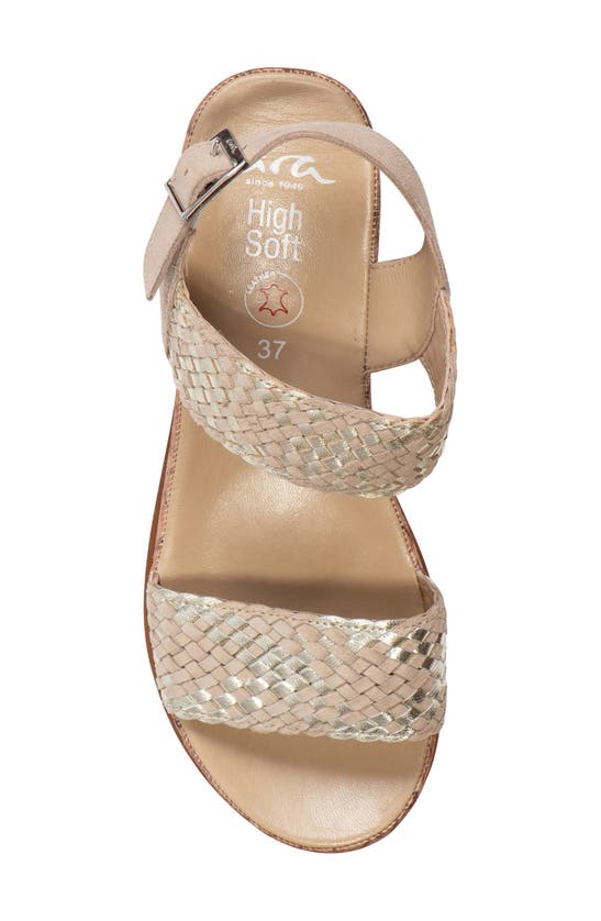 Shop Ara Pasadena Wedge Sandal In Sand/platinum Suede