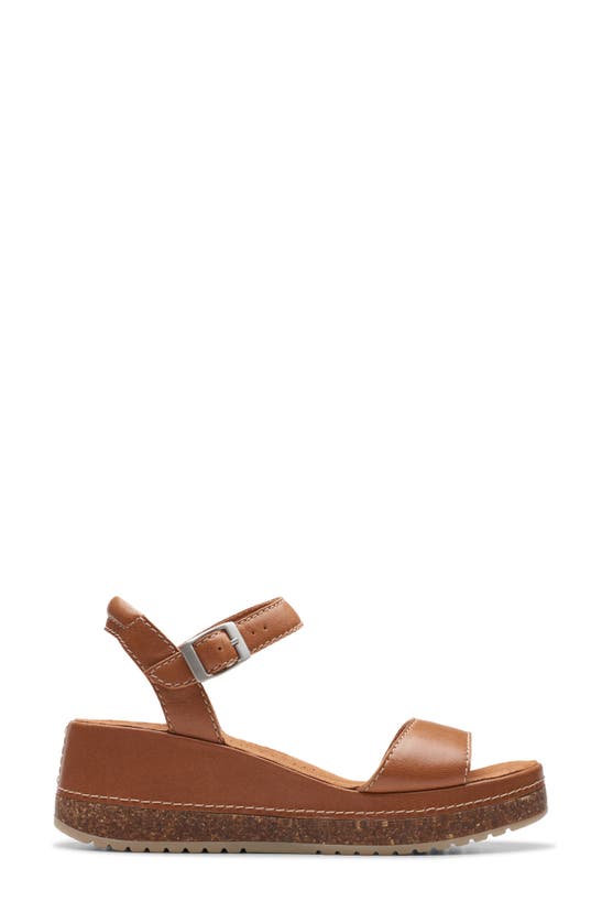 Shop Clarks Kassanda Lily Wedge Sandal In Tan Leather