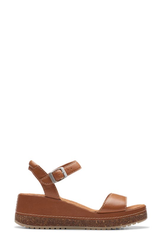 Shop Clarks (r) Kassanda Lily Wedge Sandal In Tan Leather