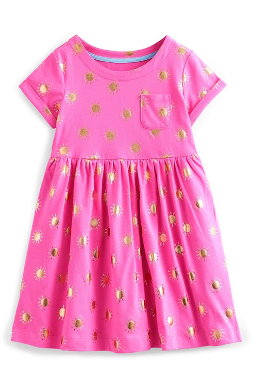 Boden Kids' Fun Cotton Jersey Dress in Tickled Pink/suns