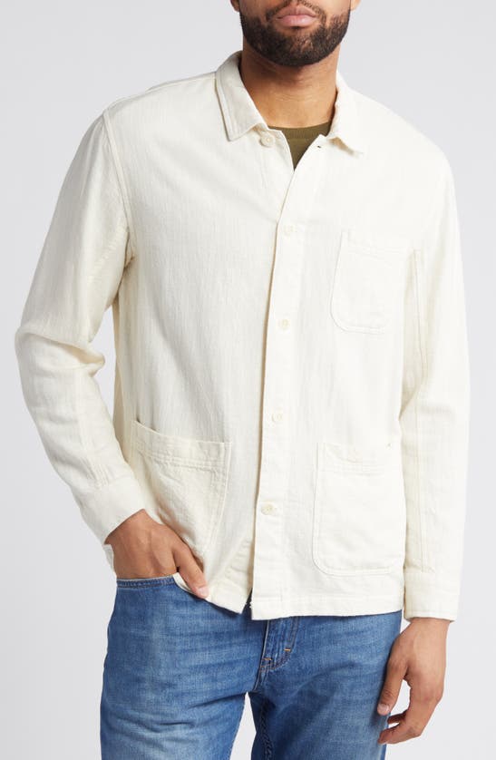 Shop Rails Ambrose Solid Cotton & Linen Shirt Jacket In Ecru