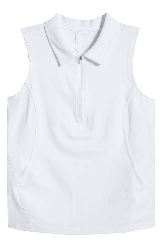 Shop Zella Replay Half Zip Polo Tank In White