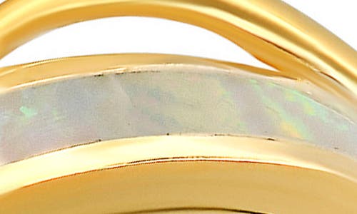 Queen Jewels Sterling Silver Lab-created Opal Ring In Gold