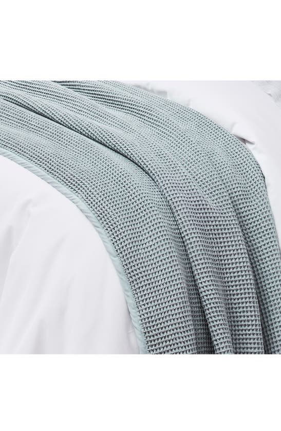 Shop Boll & Branch Waffle Organic Cotton Blanket In Shore