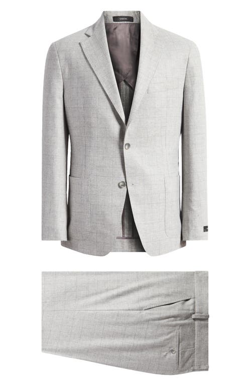 Shop Vince Iker Slim Fit Windowpane Plaid Wool & Cashmere Suit In Light Grey