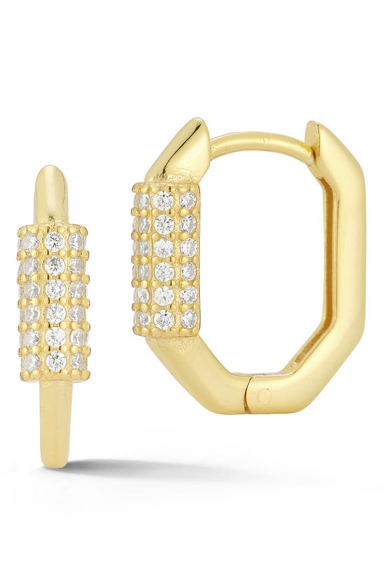 Sphera Milano 14k Gold Vermeil Cubic Zirconia Hoop Earrings In Gold