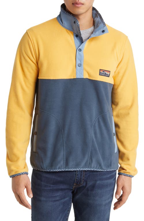 Faherty Low Pile Fleece Popover Jacket In Yellow