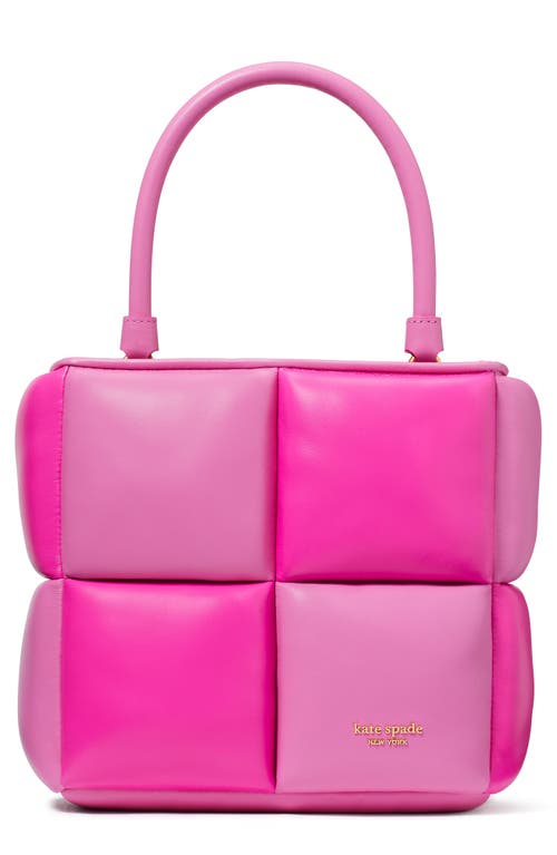 boxxy colorblock quilted leather tote in Vivid Snapdragon Multi
