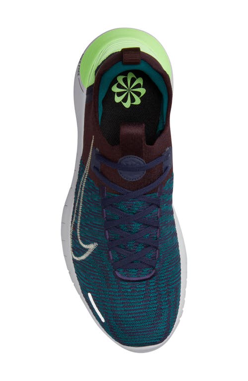 Shop Nike Free Run Flyknit Next Nature Running Shoe In Geode Teal/sea Glass/purple