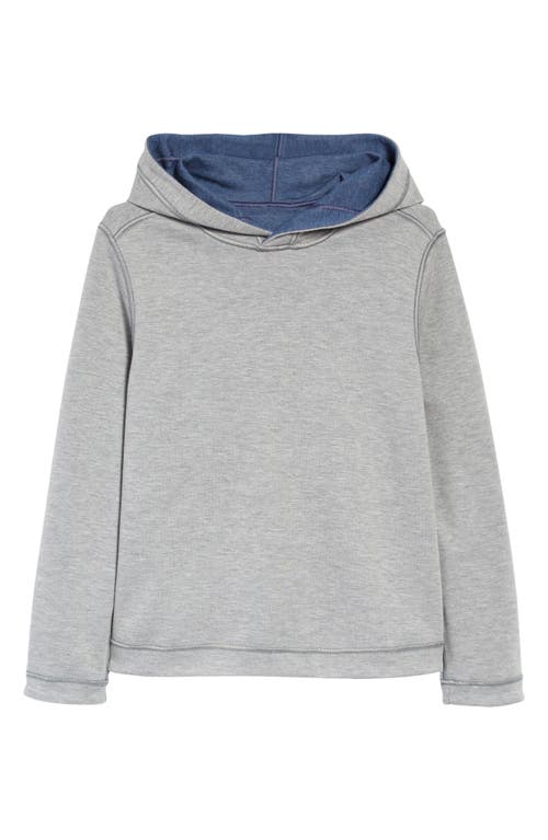 Shop Johnston & Murphy Kids' Solid Reversible Hoodie In Blue/light Gray