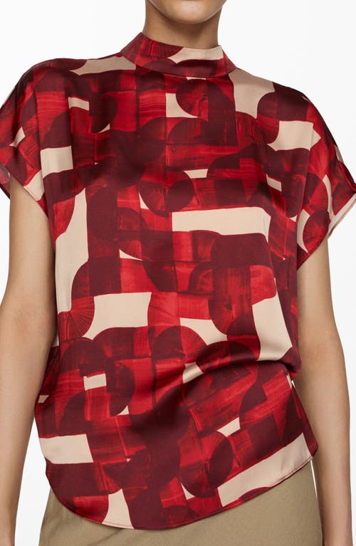 Mango Blouse In Red Multi