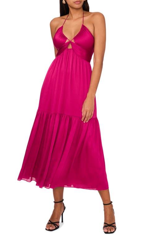 The Natalie Halter Maxi Dress in Dahlia Pink