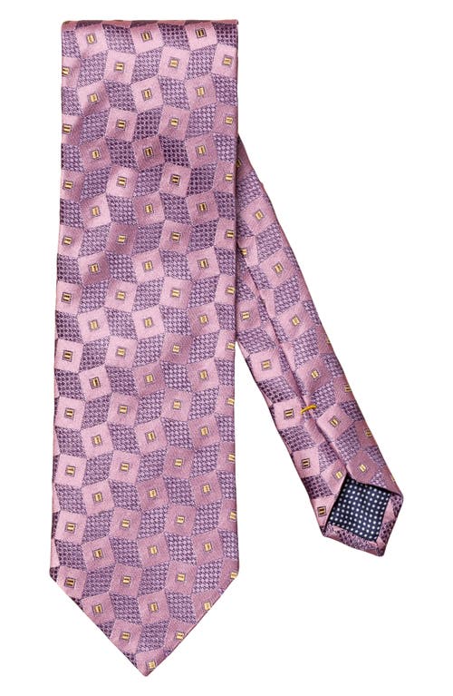 Eton Medallion Silk Tie in Pink/Purple