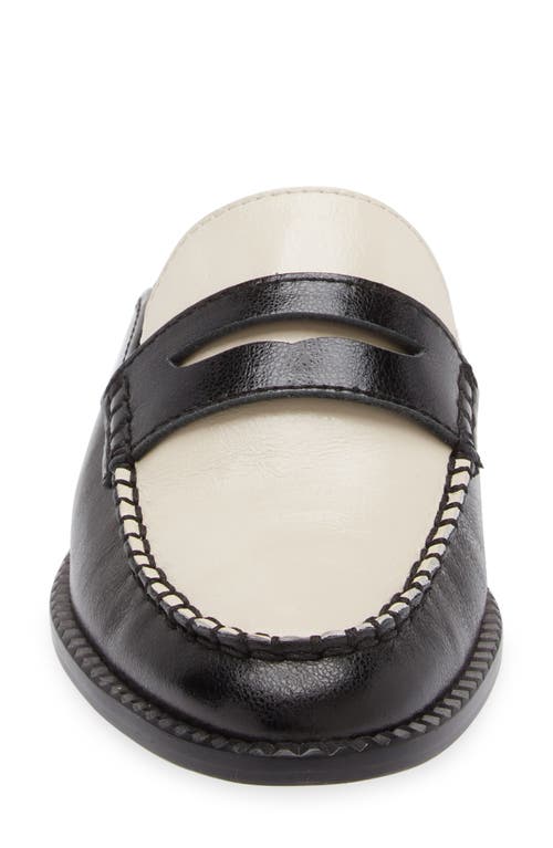 Shop Dolce Vita Havan Loafer Mule In White/black Crinkle Patent