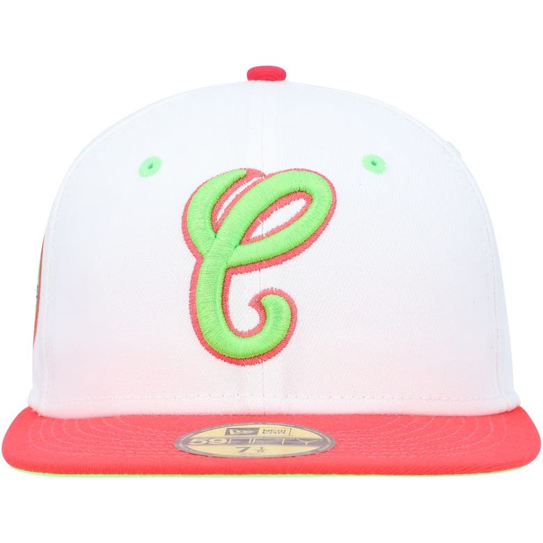 New Era White/coral Chicago White Sox Cooperstown Collection Comiskey Park  75th Anniversary Strawber