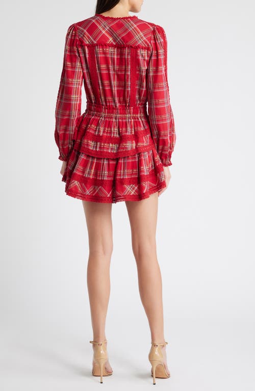 LOVESHACKFANCY LOVESHACKFANCY MILENA PLAID LONG SLEEVE MINIDRESS 