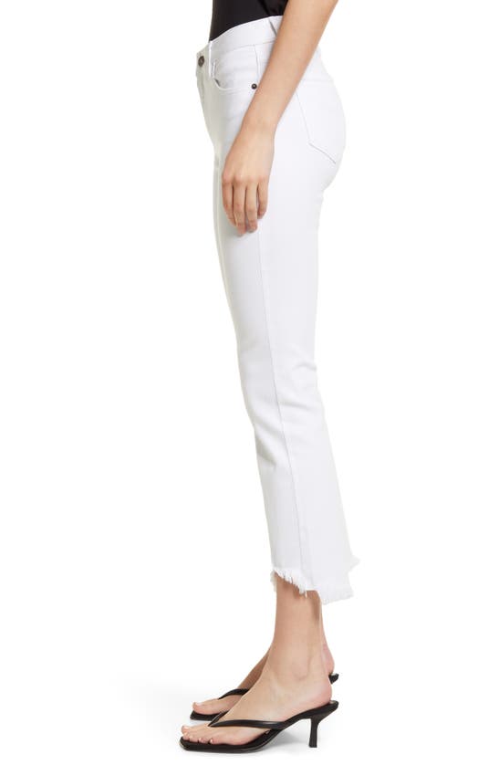 Hidden Jeans Fray Hem Crop Flare Jeans In White
