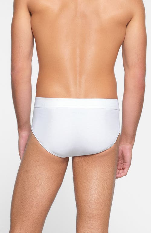 Shop Skims Cotton & Modal Blend Briefs In Chalk