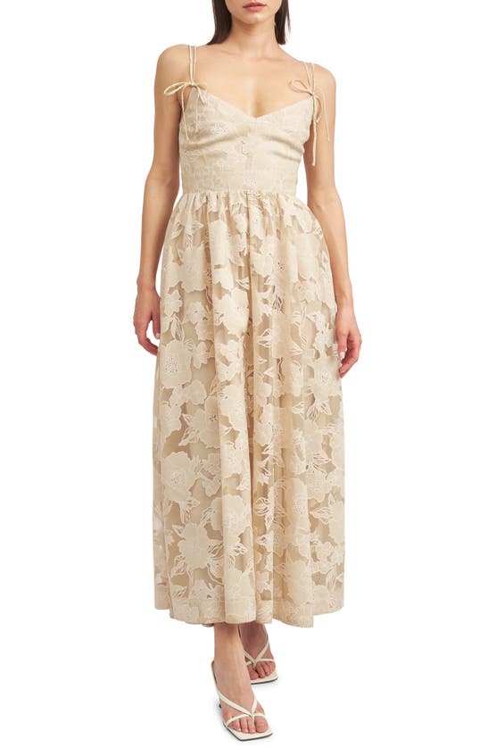 Shop En Saison Jenna Floral Midi Dress In Natural