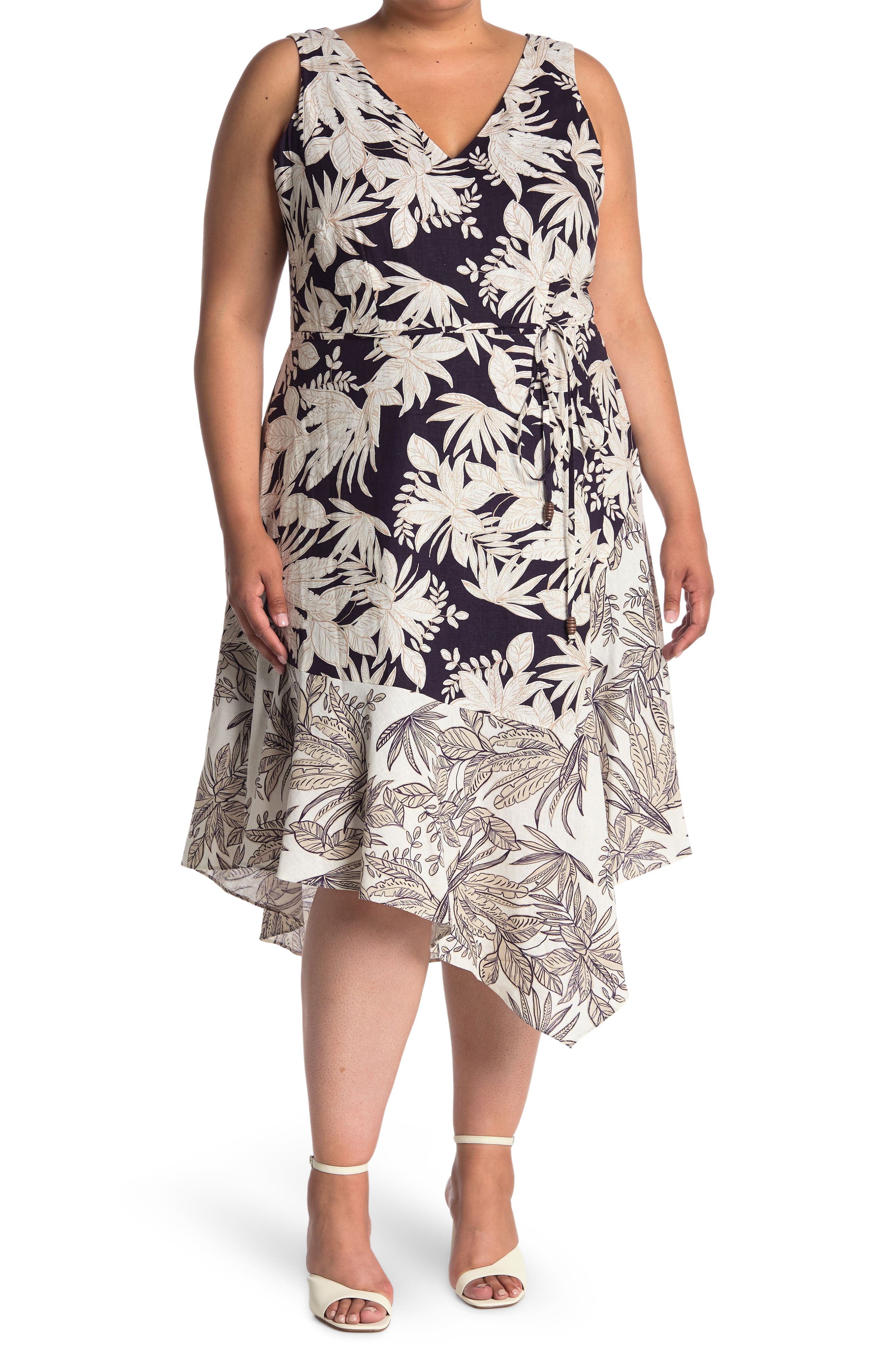vince camuto v neck dress