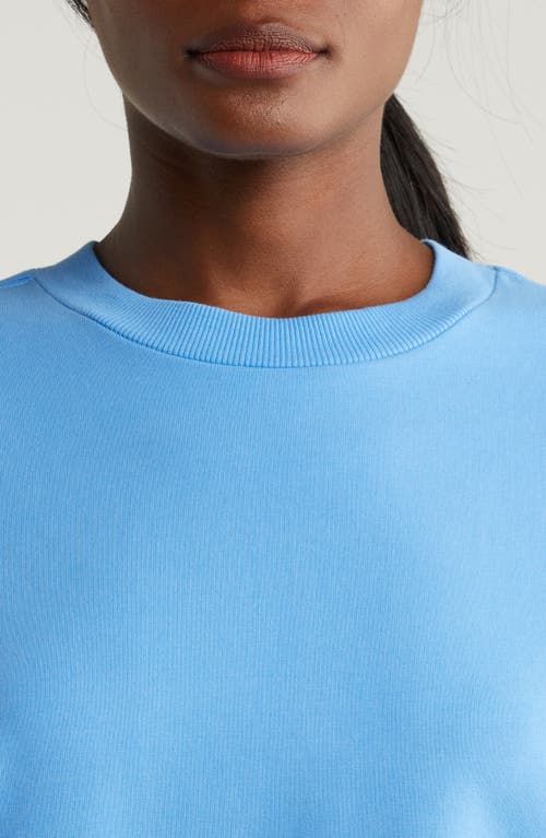 Shop Zella Swoop Crewneck Sweatshirt In Blue Lapis