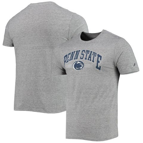 Boxercraft Penn State Nittany Lions Women's Cropped Retro Jersey Long Sleeve T-Shirt - Navy/Heathered Gray