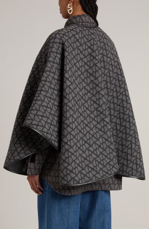 Shop Valentino Garavani Toile Iconographe Wool & Cashmere Cape In Nero