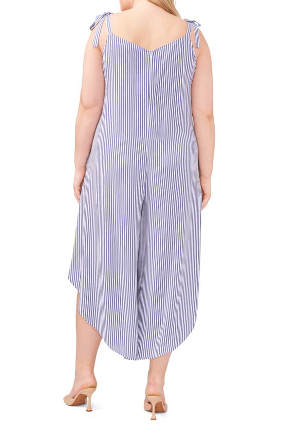 Shop Vince Camuto Tie Shoulder Wide Leg Crop Jumpsuit In Denim Navy